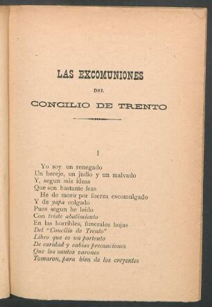 Las excomuniones del Concilio de Trento