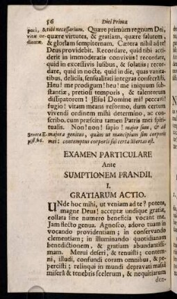 56-60, Diei Primae Examen Particulare