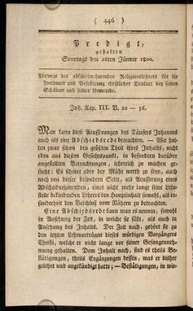 446-458, Predigt, gehalten Sonntags den 26ten Jaenner 1800.