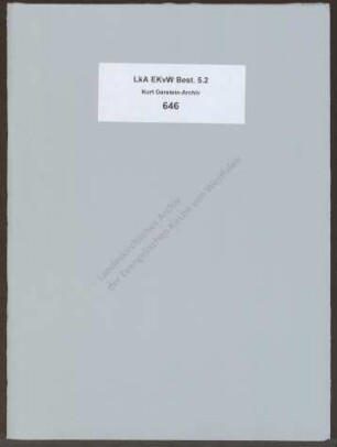 Briefwechsel zwischen Elfriede Gerstein und Helmut Wenzelmann