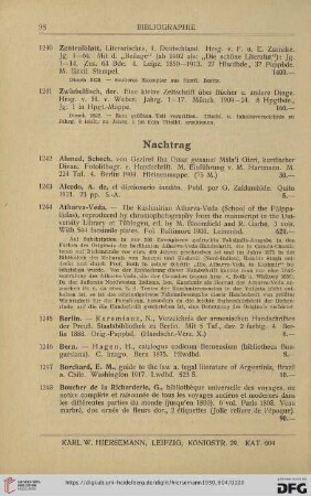 Nachtrag (Nr. 1242 - 1267)