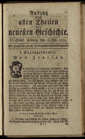 LI. Stück. Coburg, den 18. Dec. 1751.