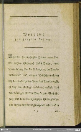 Vorrede zur zweyten Auflage