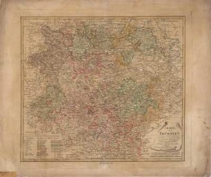 Karte von Thüringen, 1:320 000, Kupferstich, 1796