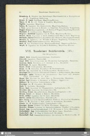 XVII. Mannheimer Bezirksverein.