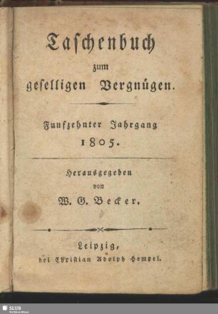 Taschenbuch zum geselligen Vergnügen