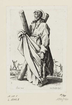 Heiliger Andreas, Blatt 3 der Folge: "Salvatoris Beatæ Mariæ Virginis Sancotrum Apostolorum Icones"