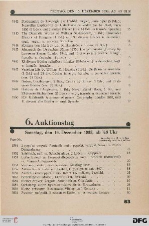 6. Auktionstag (Nr. 1851-2225)