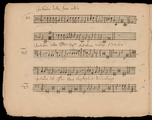 Intrada dell' Illustrissimo Duca Christophoro di Luneburgo