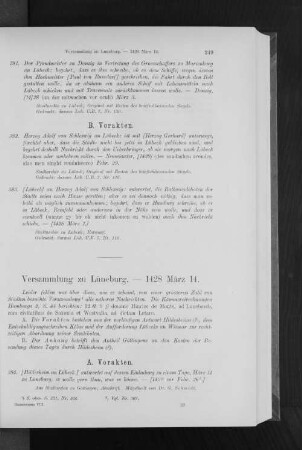 Versammlung zu Lüneburg. - 1428 März 14.