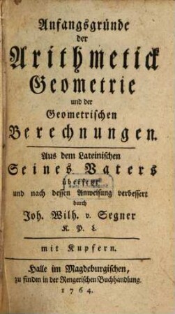 Anfangsgründe der Arithmetik