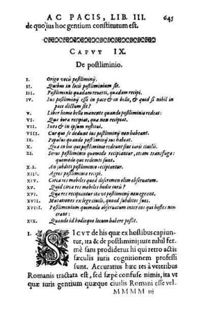 Caput IX. De postliminio. - Caput X. Monita de his quæ fiunt in bello iniusto.