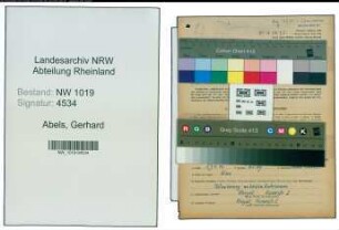 Entnazifizierung Gerhard Abels , geb. 07.12.1889 (Kaufmaennischer Angestellter)