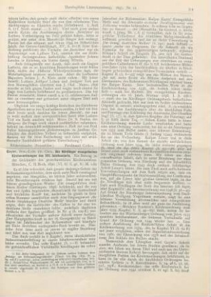 313-315 [Rezension] Geyer, Christian, Die Nördlinger evangelischen Kirchenordnungen des XVI. Jahrhunderts. Ein Beitrag zu der Geschichte des protestantischen Kirchenwesens
