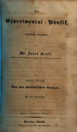 Die Experimental-Physik, 3. Von den physischen Kräften