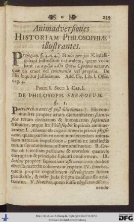 Animadversiones Historiam Philosophiae illustrantes.
