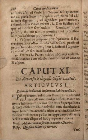 Articvlvs I. De modo induendi Infantem habitu ordinis.