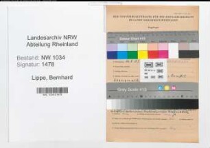 Entnazifizierung Bernhard Prinz Zur Lippe , geb. 28.08.1872 (Major)