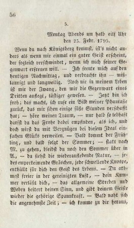 5. Montag Abends ... den 23. Febr. 1795. ... Dienstag den 24. Febr. 1795. ...
