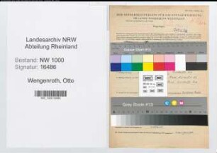 Entnazifizierung Otto Wengenroth, geb. 10.06.1911 (Angestellter)