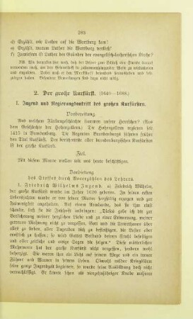 2. Der große Kurfürst. (1640 - 1688.)