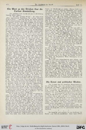 1: Die Kunst und politischer Wucher