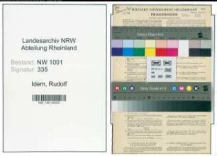 Entnazifizierung Rudolf Idem, geb. 26.08.1916 (Verw.Angest.)