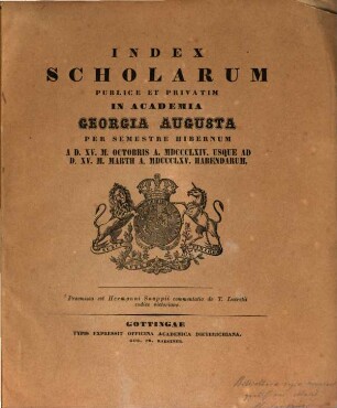 Commentatio de T. Lucretii codice victoriano : index scholarum ... in acad. Georgia Augusta ... 1864/65