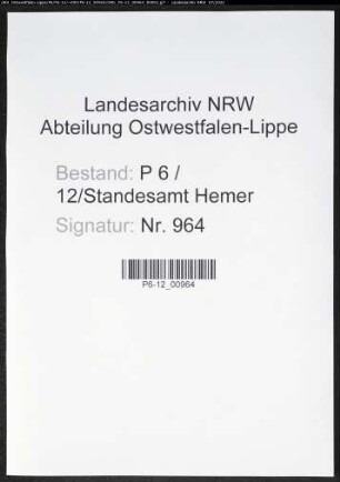Heiratsregister Standesamt Hemer