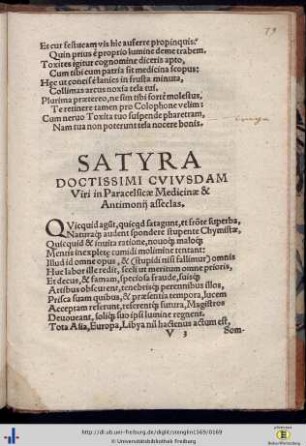 Satyra doctissimi cuiusdam viri...