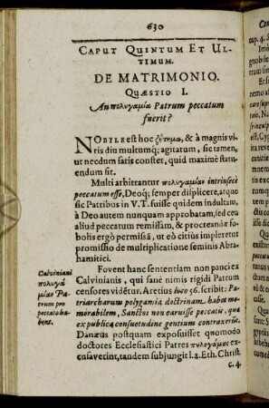 Caput Quintum Et Ultimum. De Matrimonio.
