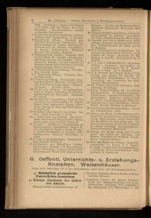 Oeffentl. Unterrichts- u. Erziehungs-Anstalten. Waisenhäuser