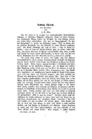Ludwig Uhland : ein Gedenkblatt