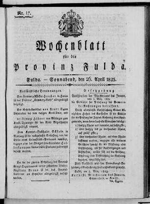 Nr. 17, Ausgabe vom 26. April 1823