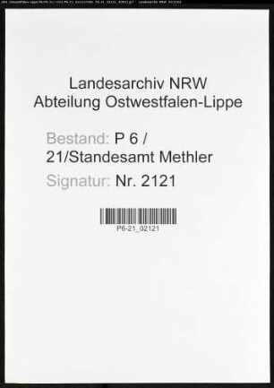 Namensverzeichnis Methler, Sterbefälle