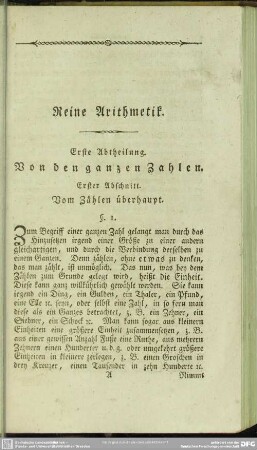 Erste Abtheilung. Von den ganzen Zahlen