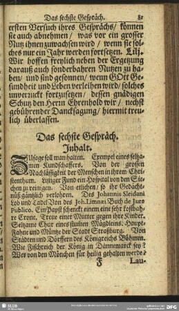 Das sechste Gespräch