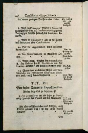 Tit. VII. Von beyder Cammern-Expeditionibus.