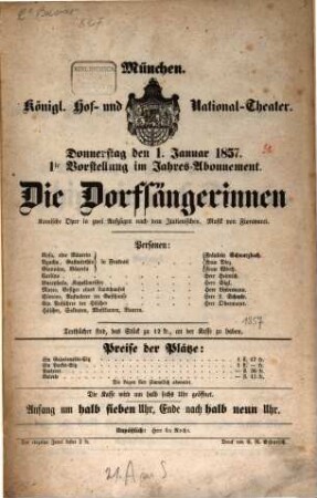 Königliches Hof- und Nationaltheater. 1857