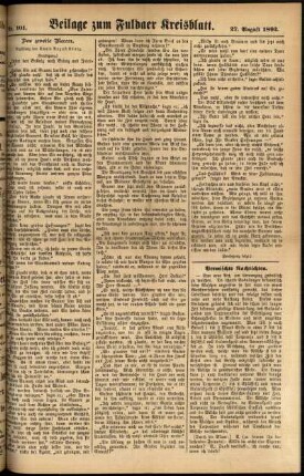 Zweite Ausgabe vom Samstag, den 27. August 1892.