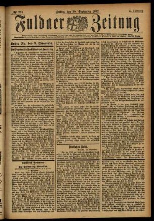 Ausgabe vom Freitag, den 30. September 1892.