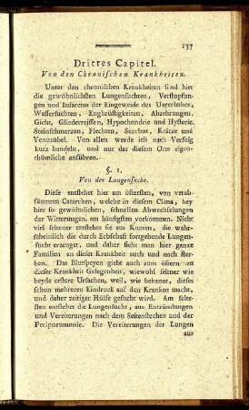 Drittes Capitel. Von den Chronischen Krankheiten.
