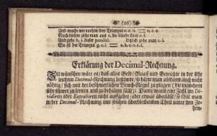 Erklärung der Decimal-Rechnung.