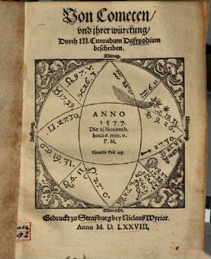 Von Cometen, und jhrer würckung