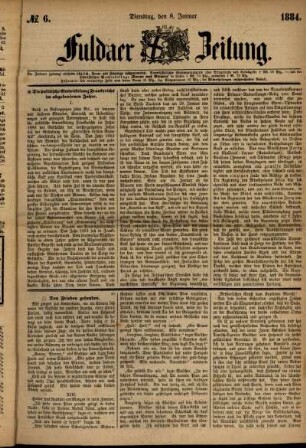 Ausgabe vom Dienstag, den 08. Januar 1884.
