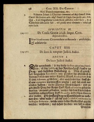 Caput XIII. De loco & tempore Judicii Aulici.