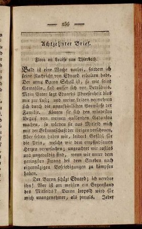 Achtzehnter Brief. Flora an Louise von Thierbach