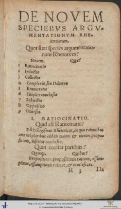 De Novem Speciebus Argumentationum Rhetoricarum