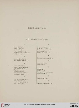Table analytique