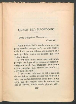 Quere ser maordomo